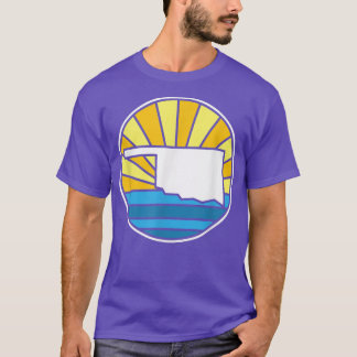 Retro Oklahoma Sunset 70s Glas in lood Design T-shirt