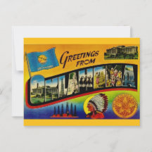 Retro Oklahoma Welkomstansichtkaart