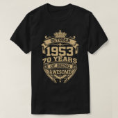 Retro oktober 1953 70 jaar Geweldige 70e T-shirt (Design voorkant)
