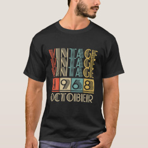 Retro oktober 1968 53Rd Birrthday Gift Mannen T-shirt