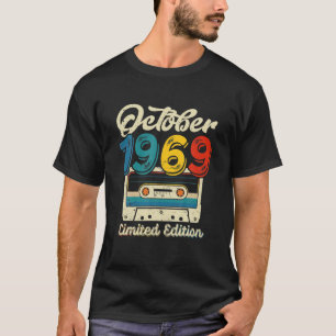 Retro Oktober 1969 Cassettebandje 52nd Birthday de T-shirt