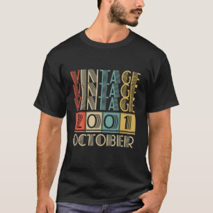 Retro  oktober 2001 20th Birthday Gift Mannen T-shirt