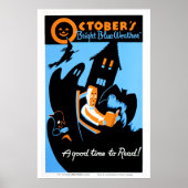 Retro Oktober Een goed moment om te lezen Poster (Voorkant)