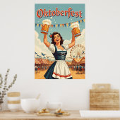 Retro Oktoberfest Kunst - Bier & Feest Poster (Keuken)