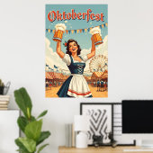 Retro Oktoberfest Kunst - Bier & Feest Poster (Thuiskantoor)