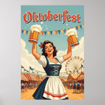 Retro Oktoberfest Kunst - Bier & Feest