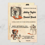  Retro Old 50s Comic Book Classic Wedding Kaart (Voorkant / Achterkant)