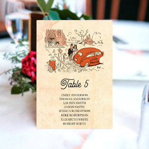  Retro Old 50s Comic Book Rustic Wedding Kaart