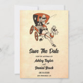 Retro Old 50s Rustic Wedding Save the Date Kaart (Voorkant)