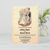  Retro Old Ancient Couple Pop Wedding Kaart (Staand voorkant)