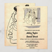  Retro Old Ancient Couple Pop Wedding Kaart (Voorkant / Achterkant)