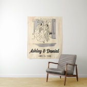  Retro Old Bride and Groom Classic Wedding Wandkleed (In situ)