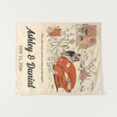  Retro Old Bride en Groom Funny Wedding Wandkleed (Voorkant (horizontaal))