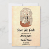 Retro Old Ceremony Wedding Save the Date Kaart (Voorkant)