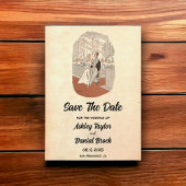  Retro Old Ceremony Wedding Save the Date Kaart