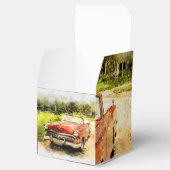 Retro Old Classic Auto Waterverf Art Bedankdoosjes (Geopend)