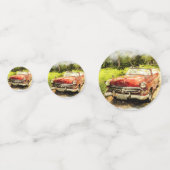 Retro Old Classic Auto Waterverf Art Confetti (Voorkanten)