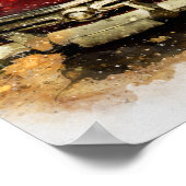  Retro Old Classic Auto Waterverf Art Poster (Hoek)