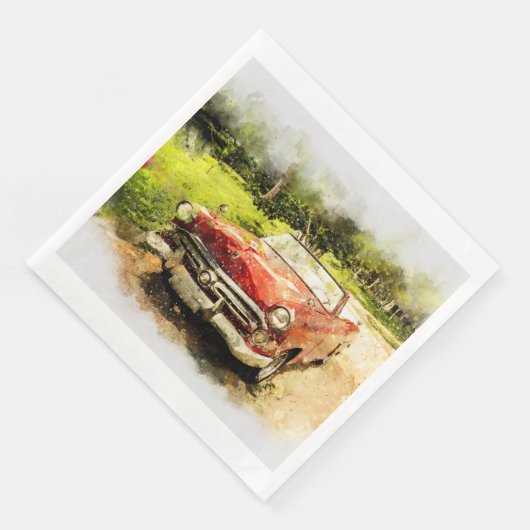  Retro Old Classic Auto Waterverf Art Servet (Hoek)