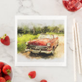  Retro Old Classic Auto Waterverf Art Servet (Insitu)