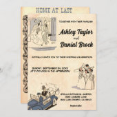  Retro Old Classic Comic Stylish Wedding Kaart (Voorkant / Achterkant)