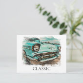 *~* Retro Old Classic  Painting Briefkaart (Staand voorkant)