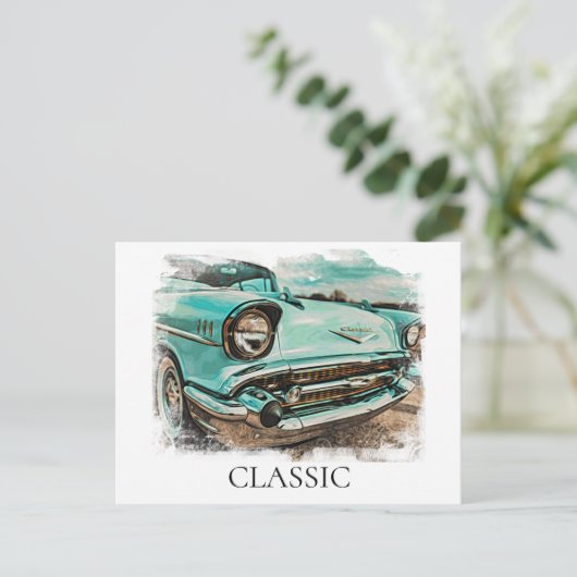 *~* Retro Old Classic  Painting Briefkaart (Staand voorkant)