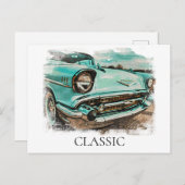 *~* Retro Old Classic  Painting Briefkaart (Voorkant / Achterkant)