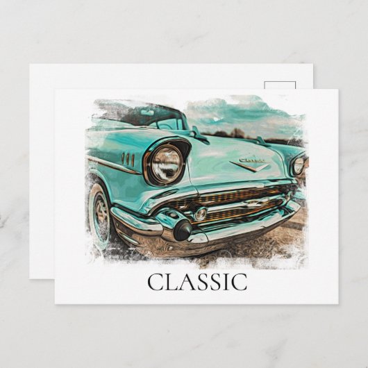 *~* Retro Old Classic Painting Briefkaart (Voorkant / Achterkant)