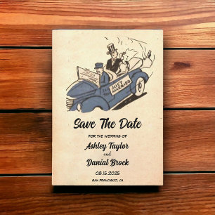  Retro Old Classic Wedding Save the Date Kaart