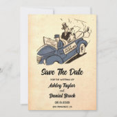 Retro Old Classic Wedding Save the Date Kaart (Voorkant)