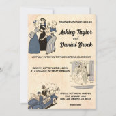  Retro Old Comic Book Stylish Chic Wedding Kaart (Voorkant)