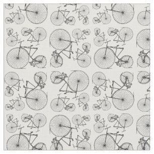 Retro Old Fashioned Bicycles Classic Bike Pattern Stof