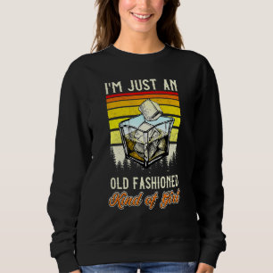 Retro Old Fashioned Girl Bartender Whisky Wine Dri Trui