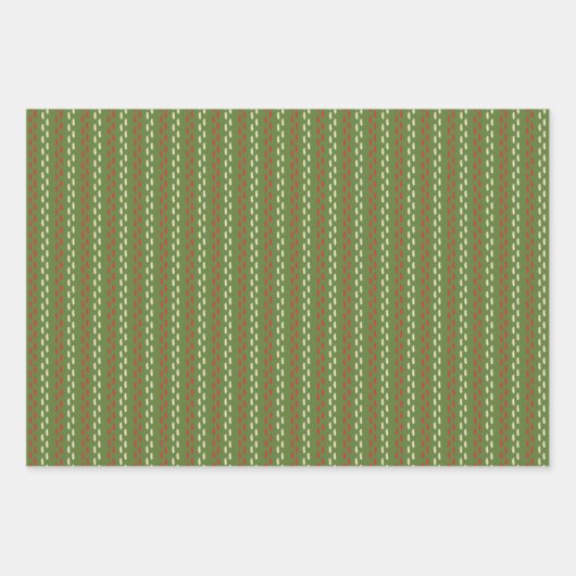 Retro Old Fashioned kerststitching Inpakpapier Vel (Voorkant 2)