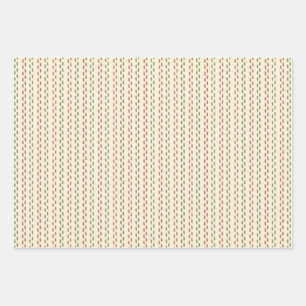 Retro Old Fashioned kerststitching Inpakpapier Vel