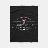 Retro Old Fashioned Kringle Candy Canes Co Merry C Fleece Deken (Voorkant)