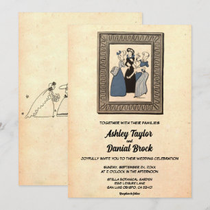  Retro Old Funny Comic Book Rustic Wedding Kaart