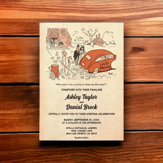 Retro Old Funny Couple 50s Pop Art Wedding Kaart