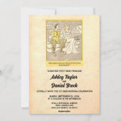 Retro Old Funny Couple Rustic Wedding Kaart (Voorkant)