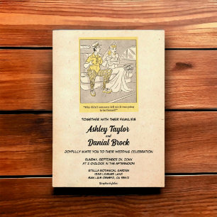  Retro Old Funny Couple Rustic Wedding Kaart