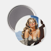 Retro Old Hollywood Mooie Blonde Vrouw Magneet (Voorkant / Achterkant)
