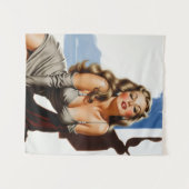 Retro Old Hollywood Mooie Blonde Vrouw Wandkleed (Voorkant (horizontaal))
