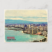 Retro Old Kijk Hawaii Oahu Island Waikiki Beach Briefkaart (Voorkant)