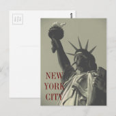 Retro Old look Statue of Liberty New York City Briefkaart (Voorkant / Achterkant)