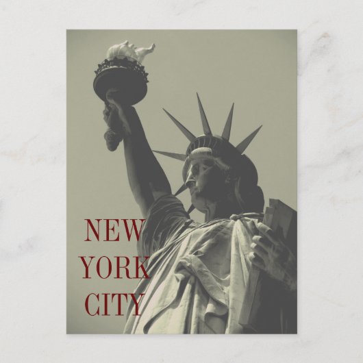 Retro Old look Statue of Liberty New York City Briefkaart (Voorkant)