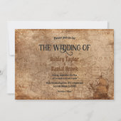  Retro Old Map Chic Rustic Classic Wedding Kaart (Voorkant)