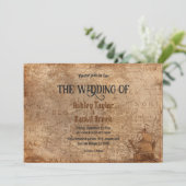  Retro Old Map Chic Rustic Classic Wedding Kaart (Staand voorkant)