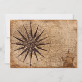  Retro Old Map Chic Rustic Classic Wedding Kaart (Achterkant)