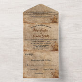 Retro Old Map Sailboat Classic Wedding All In One Uitnodiging (Binnen)